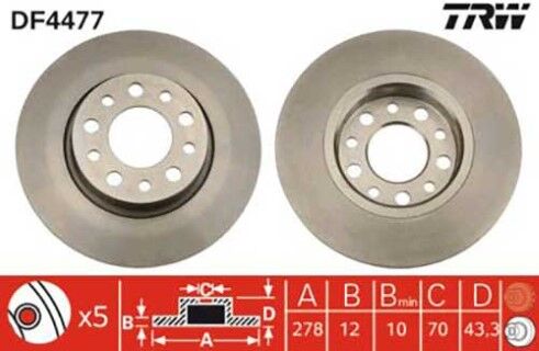 Jeep Compass 1.4 2017-2021 TRW Arka Disk 2 Adet