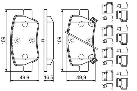 Toyota Avensis T27 (08-18) 2.0 D4D 2008-2014 Bosch Arka Balata 24885 (1AD)