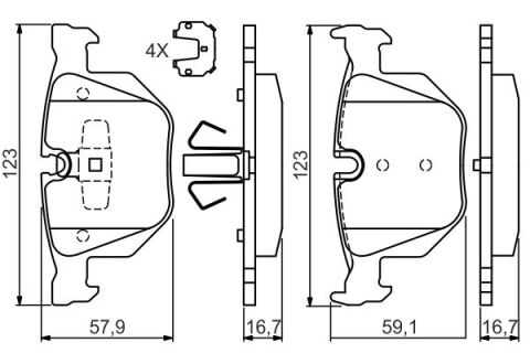 BMW 5 E60 525d 3.0 2007-2010 Bosch Arka Balata NETPAR23550