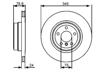BMW X6 M F16 50d 3.0 2014-2019 Bosch Arka Disk 345mm 2 Adet