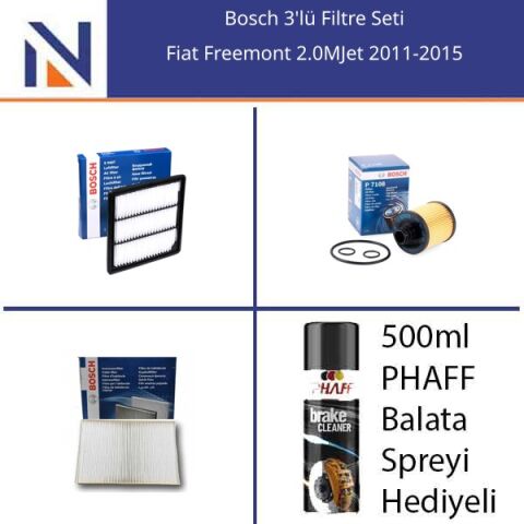 Fiat Freemont 2.0MJet 2011-2015 Bosch 3'lü Filtre Seti
