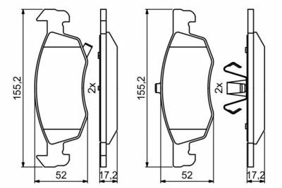 Opel Corsa E 1.3CDTI 2014-2018 Bosch Ön Balata 22143