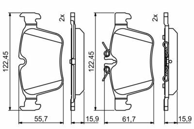 Mercedes C Serisi (205) C250d 2.1	 2015-2018 Bosch Arka Balata NETPAR25354