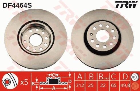 Volkswagen Golf 5 1.6FSI 2003-2008 TRW Ön Disk 2 Adet