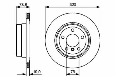 BMW X5 E70 3.0d 2007-2008 Bosch Arka Disk 320mm 2 Adet