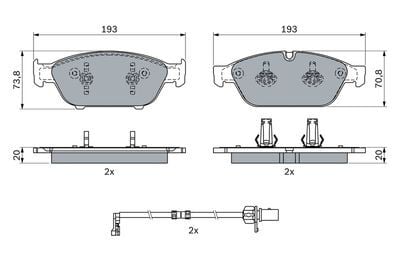Audi A6 2.0TDI 2015-2018 Bosch Ön Balata 25158 NETPAR4987 (CZJ-DDD)
