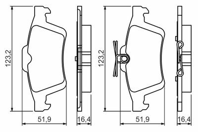 Mazda 3 1.6D 2008-2013 Bosch Arka Balata NETPAR25212