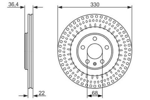 Audi A5 1.4TFSI 2017-2019 Bosch Arka Disk (Havalı, 330 mm) 2 Adet (CVN-NET-NETPAR)