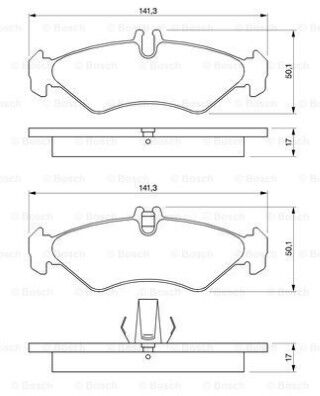 Mercedes Sprinter 313 CDI 2.1 2000-2006 Bosch Arka Balata NETPAR21622