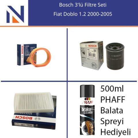 Fiat Doblo 1.2 2000-2005 Bosch 3'lü Filtre Seti