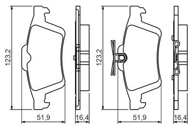Mazda 3 1.6 2003-2006 Bosch Arka Balata NETPAR25212