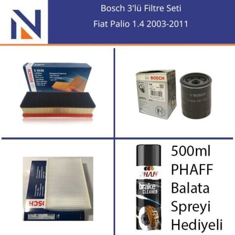 Fiat Palio 1.4 2003-2011 Bosch 3'lü Filtre Seti