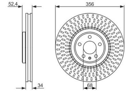 Audi A6 3.0TDI 2011-2018 Bosch Ön Disk 356mm 2 Adet (CDU-CVU)