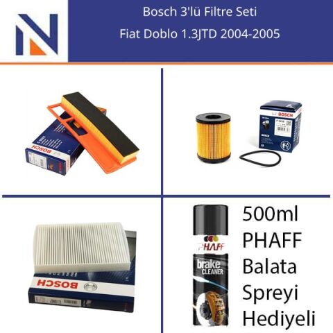 Fiat Doblo 1.3JTD 2004-2005 Bosch 3'lü Filtre Seti