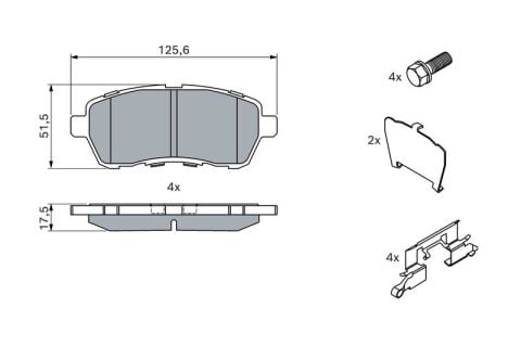 Mazda 2 1.3 2007-2014 Bosch Ön Balata NETPAR24675