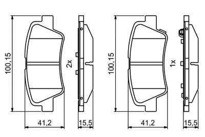 Hyundai Elantra 1.6CRDi 2006-2020 Bosch Arka Balata NETPARNET25338 (D4FB)