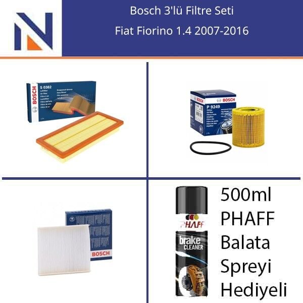 Fiat Fiorino 1.4 2007-2016 Bosch 3'lü Filtre Seti