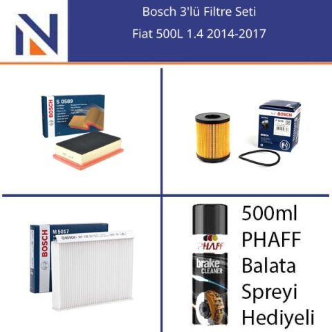 Fiat 500L 1.4 2014-2017 Bosch 3'lü Filtre Seti