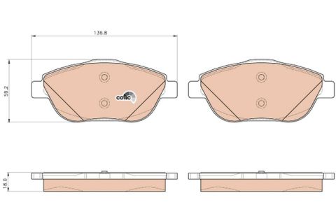 Citroen C3 1.6VTi 2009-2019 TRW Ön Balata NETPAR24883