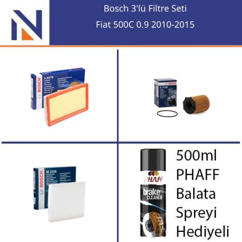 Fiat 500C 0.9 2010-2015 Bosch 3'lü Filtre Seti