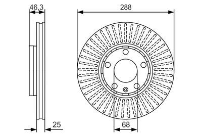 Audi A6 1.8T 1998-2004 Bosch Ön Disk 288mm 2 Adet (APU-AWT)