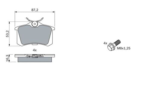 Seat Toledo 1.6 2005-2009 Bosch Arka Balata (BGU-BSE-BSF)