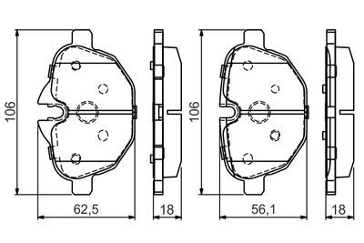 BMW 5 F10 518d 2.0 2013-2016 Bosch Arka Balata NETPAR24561