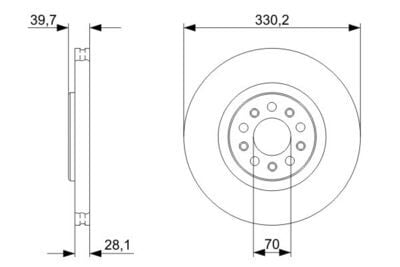 Alfa Romeo Giulietta 1.4TB 2010-2018 Bosch Ön Disk 330mm NETPAR9290 2 Adet