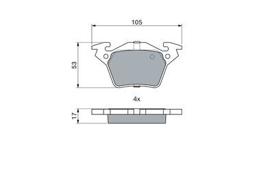 Mercedes Vito 110 CDI 2.2 1999-2003 Bosch Arka Balata 23020 NETPAR2354
