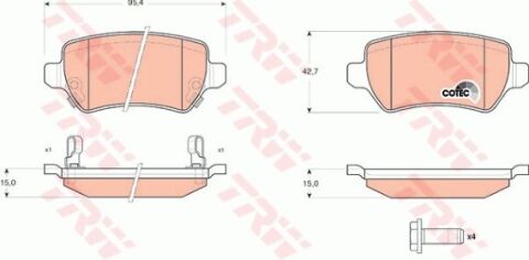 Opel Astra G 1.2 1997-2003 TRW Arka Balata