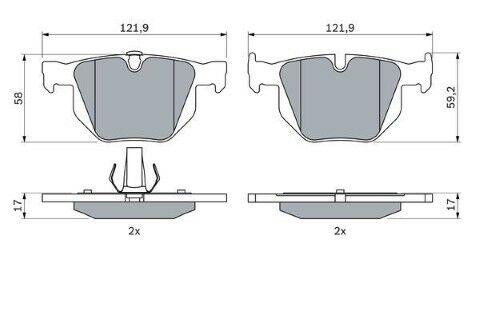 BMW X6 E71 xD 35d 3.0 2008-2010 Bosch Arka Balata NETPAR23732