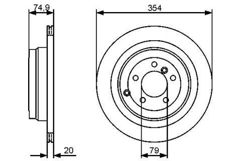 Land Rover Range Rover 3 4.4V8 2002-2009 Bosch Arka Disk 354mm 2 Adet