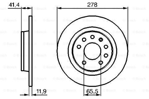 Opel Vectra C 2.2DTI 2002-2005 Bosch Arka Disk 278mm 2 Adet (Y22DTR)