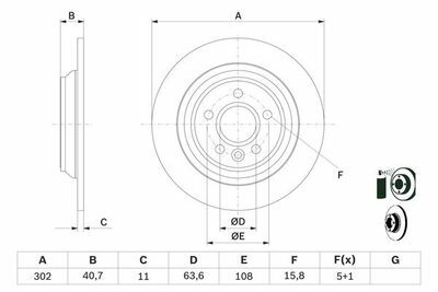 Volvo S60 2.0 T4 2012-2015 Bosch Arka Disk 302MM 2 Adet