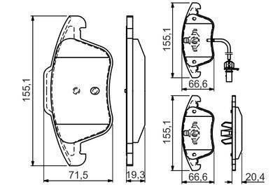 Audi A4 2.0TDI 2007-2015 Bosch Ön Balata 24705 NETPAR3164 (CAG-CGL-CJC)