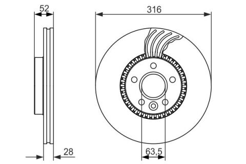 Volvo S60 2.0 D3 2010-2015 Bosch Ön Disk 2 Adet (D5204T2-D5204T7)