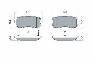 Hyundai i20 1.4 2009-2012 Bosch Arka Balata NETPARNET24320