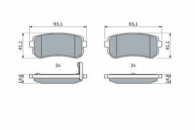 Hyundai Accent Era 1.4 2006-2012 Bosch Arka Balata NETPARNET24320