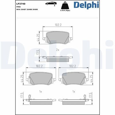 Kia Sportage 1.6T-GDI 110 kw 2021-2026 Delphi Arka Balata NETPAR26487 (G4FU)