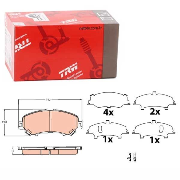 Nissan Qashqai 1.5dCi 2013-2021 TRW Ön Balata NETPAR24632