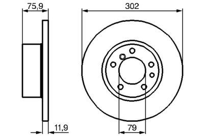 BMW 5 E34 520i 2.0 1988-1995 Bosch Ön Disk 302mm 2 Adet
