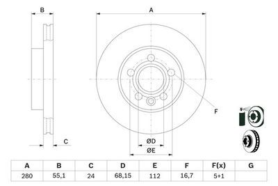 Volkswagen Transporter T4 1.9TDI 1992-2003 Bosch Ön Disk 2 Adet (ABL)