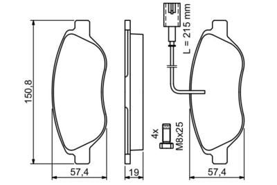 Alfa Romeo Mito 1.3JTD 2008-2015 Bosch Ön Balata NETPAR23711