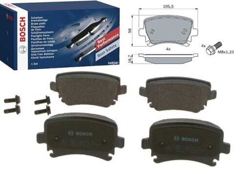 Volkswagen Jetta 1.4TSI 2006-2010 Bosch Arka Balata (BLG-BMY-CAV-CAX)