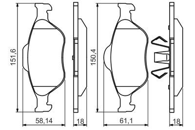 Ford Fiesta 1.4 2001-2008 Bosch Ön Balata NETPAR23202