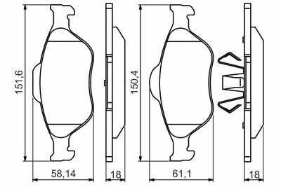Ford Fusion 1.6 2002-2012 Bosch Ön Balata NETPAR23202