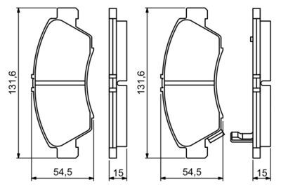 Honda Civic 1.4 1995-2001 Bosch Ön Balata NETPAR21697 (D14A-D14A4-D14Z-D14Z2)