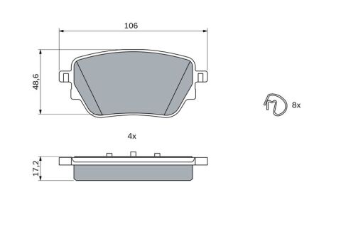 Mercedes CLA Serisi (117) CLA180d 1.5 2019-2026 Bosch Arka Balata NETPAR22986