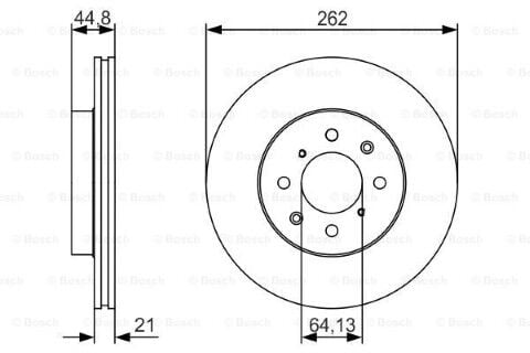 Honda Jazz 1.4 2008-2015 Bosch Ön Disk 262mm 2 Adet (L13Z)