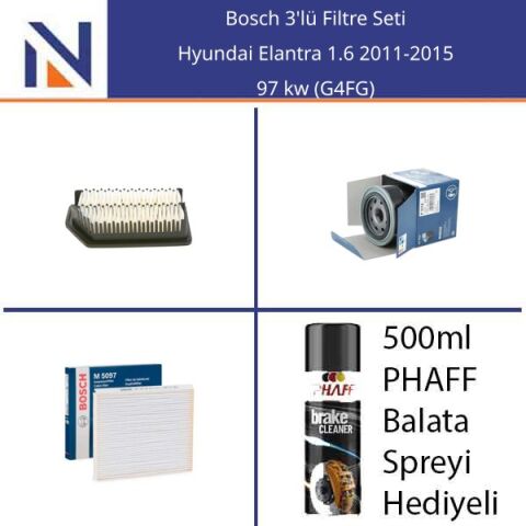 Hyundai Elantra 1.6 2011-2015 Bosch 3'lü Filtre Seti